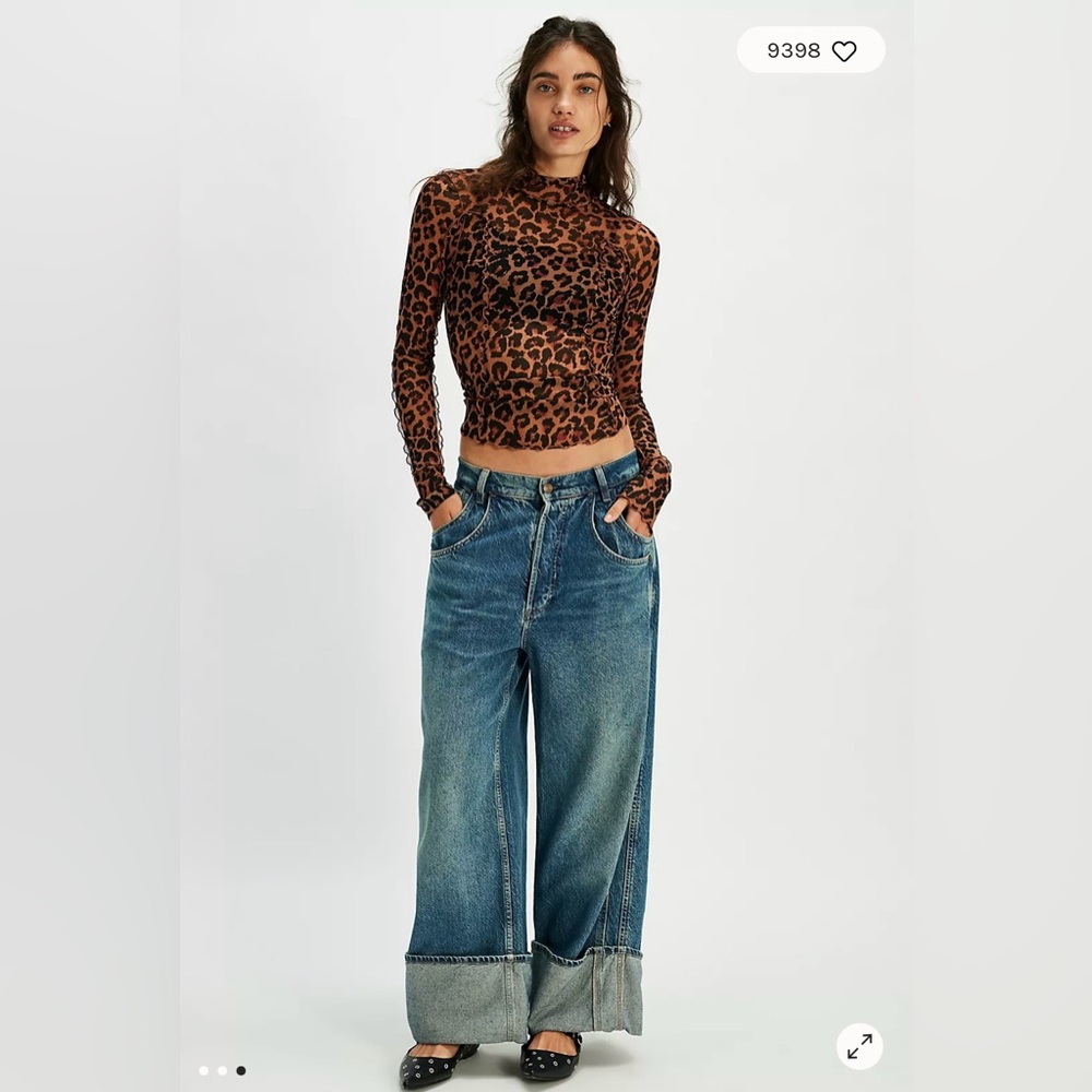 Free People Charlie Mesh Animal Print Sheer Top - Picture 4 of 16